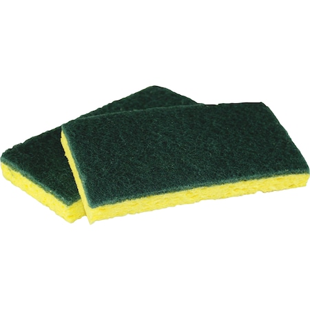 Impact Products Scrubber Sponge, 3-3/16"Wx6-1/4"Lx7/8"H, GN/YW, PK 40 IMP7130PCT